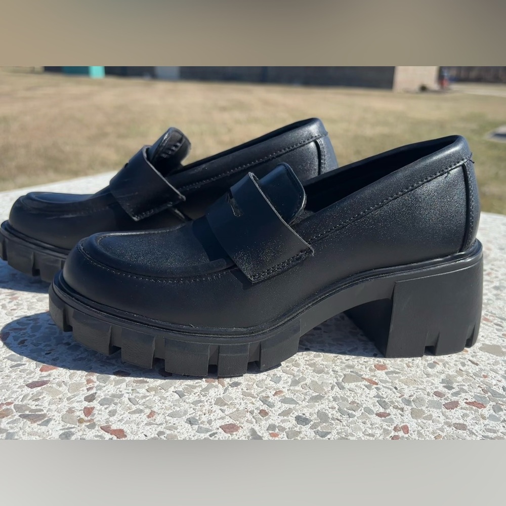 Steve Madden chunky heel Black Loafers for Women